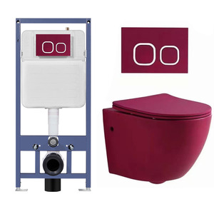 Inodoro de Pared de Una Pieza de Lujo Moderno y Fácil de Limpiar, Tanque Oculto de HDPE, Garantía de 5 Años, Varios Colores - Product Image 5