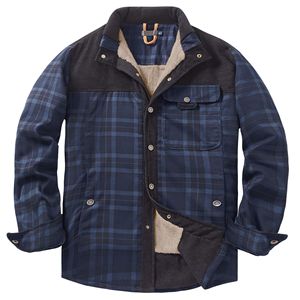 2025 automne hiver Vintage Abrigo De Hombre hommes décontracté <span class=keywords><strong>Patchwork</strong></span> velours côtelé Plaid polaire doublé simple boutonnage vestes manteau automne - Product Image 4