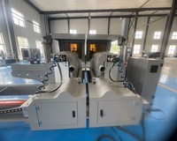 Sierra de Corte de Precisión CNC de Doble Cabezal con Motor de Rodamiento PLC de 7KW, Control por Pantalla Táctil, para Aluminio y PVC, Precio con Descuento, Cualquier Ángulo