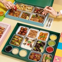 Boîtes d'emballage pour repas à emporter en papier kraft ondulé jetable découpées au laser, personnalisées