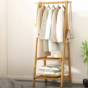 Cloth Coat Shelf Garment Hanging Bamboo Clothes Rack - Product Image 1