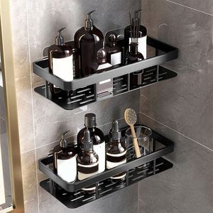 2 Pack Metal <b>Shower</b> Caddy Shelf Organizer Rack Self Adhesive Black Bathroom Shelves Basket Wall Shelf for Bathroom Storage Rack - Product Image 3