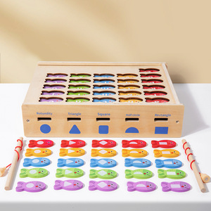 Giocattolo Educativo in Legno per Bambini, Gioco di Classificazione Alfabetica e Colori, Gioco di Incastro delle Forme, Giocattolo di Pesca in Legno per l'Apprendimento Precoce - Product Image 3