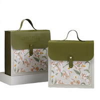 Boîtes rigides biodégradables avec doublure en éponge, poignée rabattable, logo personnalisé, boîte cadeau artisanale pour fleurs, gâteaux, parfums frais