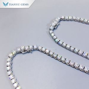 Tianyu Gems Pure White Gold Material 4,5mm Moissanite Diamonds Tennis Collar - Product Image 3