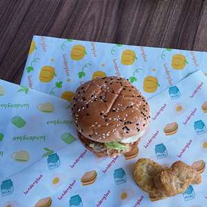 Custom Logo Printed PE Coated Waterproof Recyclable Greaseproof Deli Meat Hamburger Frie Burger Sandwich Wrap <b>Wax</b> <b>Sheets</b> Food - Product Image 2