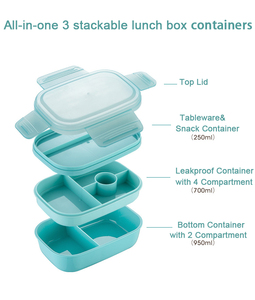 <span class=keywords><strong>3</strong></span> lớp Bento ăn trưa <span class=keywords><strong>container</strong></span> cho công việc tiffin hộp cho trẻ em rò rỉ-proof heatable đồ dùng thiết lập tối giản Stackable Hộp Ăn Trưa người lớn - Product Image 3