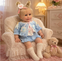 Poupée Reborn de 24 pouces, membres en vinyle, corps en tissu doux, poupée bébé réaliste peinte à la main, jouet compagnon pour enfants, cadeau d'anniversaire ou de vacances