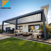 Pérgola de Aluminio Directo de Fábrica, Techo de Láminas Impermeable Personalizado, Gazebo para Patio Exterior para Proyectos Residenciales