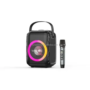 W-KING T9S Mini RGB light portable wireless hands-free Bluetooth speaker box for outdoor Karaoke