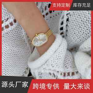 นาฬิกาควอตซ์สายเหล็กรูปวงรีแฟชั่นสำหรับชนกลุ่มน้อยพร้อมสร้อยข้อมือ - Product Image 6