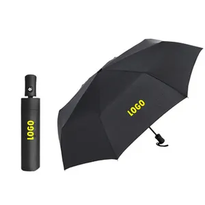 Parapluie pliable pour homme, noir, 2 pièces, ouverture et fermeture automatique, Logo de voiture, Jaguar, BMW, Audi, Toyota, KIA