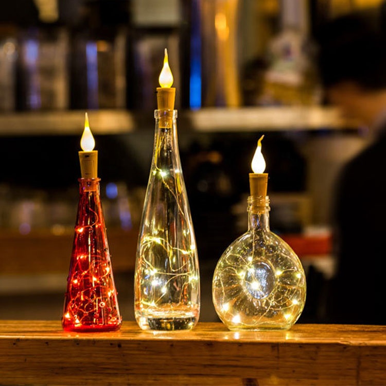 Светодиодная свеча беспламенный эффект Бутылка пробка медная проволока прочное Украшение Гирлянда Свет для