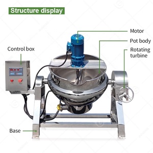 Caldaie monofase a doppio rivestimento cottura a Gas pentola ad alta pressione per 100 di miscelazione agitatore con miscelazione - Product Image 5