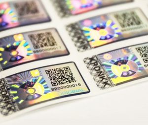 ليزر فضي ملصق مجسم قوس قزح مضاد للتزييف اللون ملصقات الرقم التسلسلي للخدش - Product Image 1