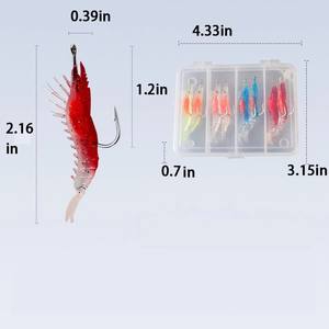 Appât artificiel <span class=keywords><strong>souple</strong></span> en forme de crevette Alpha PVC réaliste, appât bionique qui brille dans le noir pour la pêche à la basse et à la truite - Product Image 4