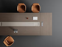 Table de réunion de bureau convertible personnalisée pour salle de réunion, hôtel et école, bureau commercial moderne en bois massif de grande taille