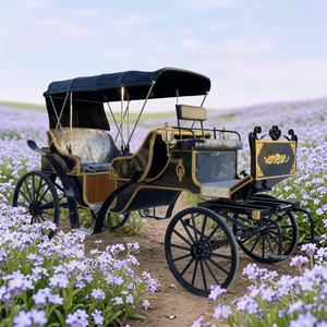 Nouvelle calèche électrique noire élégante et fiable pour le tourisme, calèches à chevaux électriques à vendre - Product Image 1