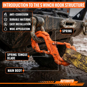 Gancho de Remolque en Forma de S AUTOBOTS, Gancho de Cabrestante de Alta Resistencia para Rescate Todoterreno, Liberación de Grillete de Cabrestante, Gancho de Remolque para Vehículos - Product Image 2