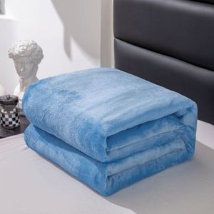 Luxury Eco-Friendly Knitted Flannel <b>Blanket</b> Comfortable Stylish Plain Design Printed Reusable Warm Throw Office Home Bedding - Product Image 2