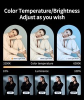 Lampe à clip pour téléphone portable, ordinateur portable, 3 niveaux réglables, rechargeable, mince, 185g, lumière LED pour selfie, clip pour téléphone