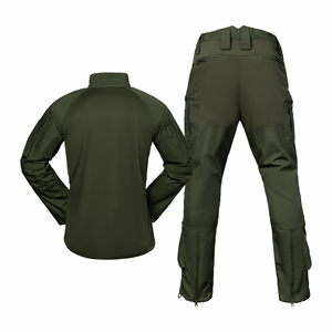 Chemise et <span class=keywords><strong>pantalon</strong></span> de combat A7, uniforme durable, combinaison d'entraînement élastique camouflage vert olive - Product Image 4