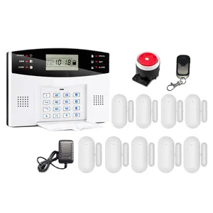 Sistem Alarm GSM Keamanan Rumah dengan Nirkabel & Berkabel Zona Penyetel Otomatis Baterai Tanam Mati Pemberitahuan SMS