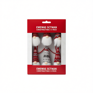 Ewewas Sctman Ornamenti Natalizi a Forma di Gnomo, Set da 8 Pezzi, Decorazioni per Albero Fatte a Mano in Cotone, Stile Rustico - Product Image 1