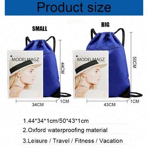 Custom Logo Oxford Fabric Cinch Gym Sack Plain <b>Waterproof</b> Backpack Promotional Gift Sport <b>Drawstring</b> <b>Bag</b> - Product Image 2