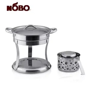 Japanese Stainless Steel Alcohol Furnace for Camping Hotel & Restaurant Supplies with Lids