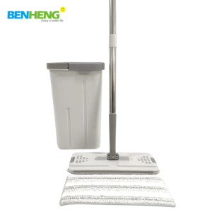 ไม้ถูพื้นแบนหมุนได้สองด้านคงที่และ360องศาพร้อมถังซักด้วยตัวเองและบีบให้แห้งด้วยลวดไนลอนภายใน - Product Image 6