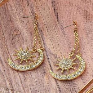 New Fashion Bohemian Trendy Wedding Pendant <b>Earrings</b> Long <b>Star</b> <b>Moon</b> Goddess Hexagonal Flower Pattern Parties Alloy Women's - Product Image 4