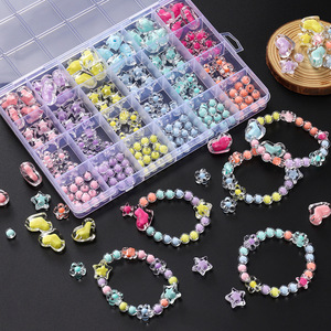 Acrylic <b>Bead</b> <b>Set</b> 24pc Mixed Shapes Colors DIY Jewelry Making For Kids Bracelets Phone Charms - Product Image 1