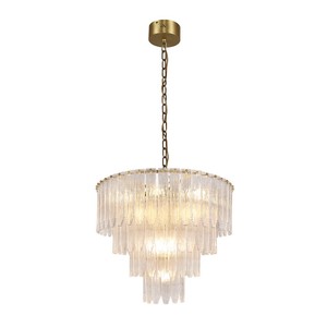 Lámpara de Araña Moderna de Cobre Personalizada, Estilo Europeo Italiano, con Cristal Transparente, para Decoración de Techo en Hogar, Hotel o Salón de Banquetes - Product Image 5