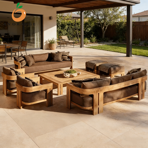 High Quality Modern Outdoor Garden Courtyard Solid Teak Wood <b>Rattan</b> Patio Furniture for Hotels Beaches Living/Dining Areas - Product Image 1