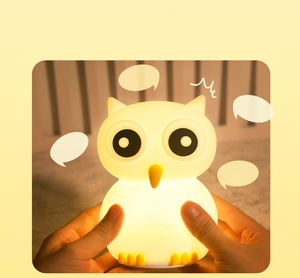 <span class=keywords><strong>Led</strong></span> USB có thể sạc lại mềm Silicone ánh sáng ban đêm phim hoạt hình cú vỗ đèn phòng ngủ trang trí nội thất cảm biến cảm ứng bảng ánh sáng - Product Image 6