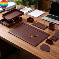 Ensemble de 10 organiseurs de bureau modernes et polyvalents en cuir PU écologique de luxe, avec MDF et métal, pour le bureau ou comme cadeau d'affaires