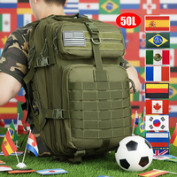 Sac à dos tactique AYPPRO Ultimate Soccer Cup Fan 45L, sac de voyage avec patch drapeau national, logo personnalisé, équipement d'équipe, prêt à être expédié