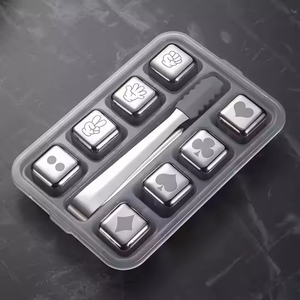 Cubitos de Hielo Reutilizables de Acero Inoxidable de Grado Alimenticio con Logotipo Personalizado, Redondos y Cuadrados, en Oro y Plata, para Cervezas Alemanas Pabst y <span class=keywords><strong>Moretti</strong></span> - Product Image 4