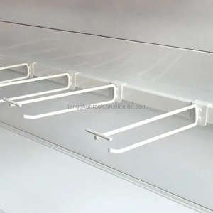 Support d'affichage mural en acier inoxydable avec crochets pour panneau perforé, finition chromée, capacité supérieure à 12 kg, pour supermarché - Product Image 6