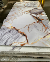 1220*2440*3mm 2mm feuille de plastique Pvc Faux marbre brillant substituts de marbre Pvc feuille de marbre