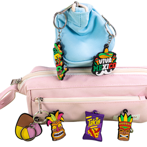 High Quality New Design Mexico Cartoon Cactus Personalized PVC Stainless Steel Carabiner Keychain Durable Anniversary - Product Image 2