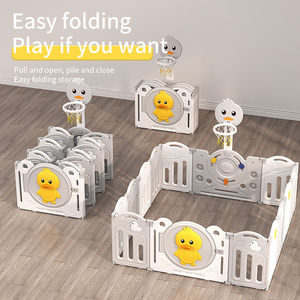 Hiện Đại Thân Thiện Với Môi Nhựa Có Thể Gập Lại Playpen An Toàn Trong Nhà Hàng Rào Cho Trẻ Em Bảo Vệ Nhà Trong Nhà Playpen Với Bảng Điều Khiển Phong Cách - Product Image 4