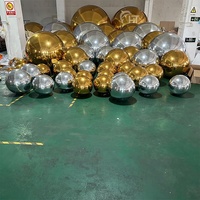 Grandes boules brillantes en PVC colorées, sphères réfléchissantes gonflables pour la décoration de Noël, de mariages et de fêtes, boule miroir gonflable géante