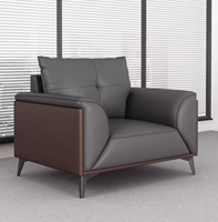 Conjunto de Sofá de Oficina y Mesa de Centro de Cuero, Relleno de Esponja, Estilo Moderno, para Apartamentos y Hoteles, Área de Recepción y Reuniones Empresariales