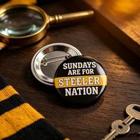 Les dimanches sont pour la nation des Steelers : Badge personnalisé en métal, broche, souvenir sportif pour les fans de football, cadeau de collection pour les fêtes.