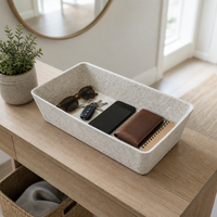 Vente en gros : Organisateur de maquillage en feutre anti-poussière et gain de place pour table de maquillage, coiffeuse, salle de bain et rangement domestique