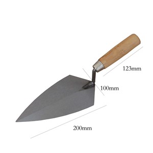Truelle à tête pointue grise, spatule <span class=keywords><strong>de</strong></span> jointoiement en forme <span class=keywords><strong>de</strong></span> pêche, petite spatule à boue à manche en bois, lame métallique, couteau à plâtrer pour maçonnerie - Product Image 5