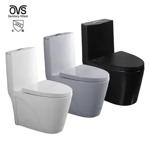 Ovs Cupc North America White Grey Sanitary Ware Floor Mounted Ceramic Siphonic Modern 1 Piece Toilet Bathroom Wc Toilet