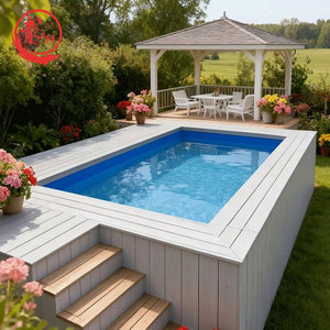 Piscina Contenitore WPC Rettangolare/Quadrata in Legno Durevole, Design Personalizzato Tutto in Uno, 4m 6m 7m, per Adulti e Bambini, Ideale per l'Estate - Product Image 1